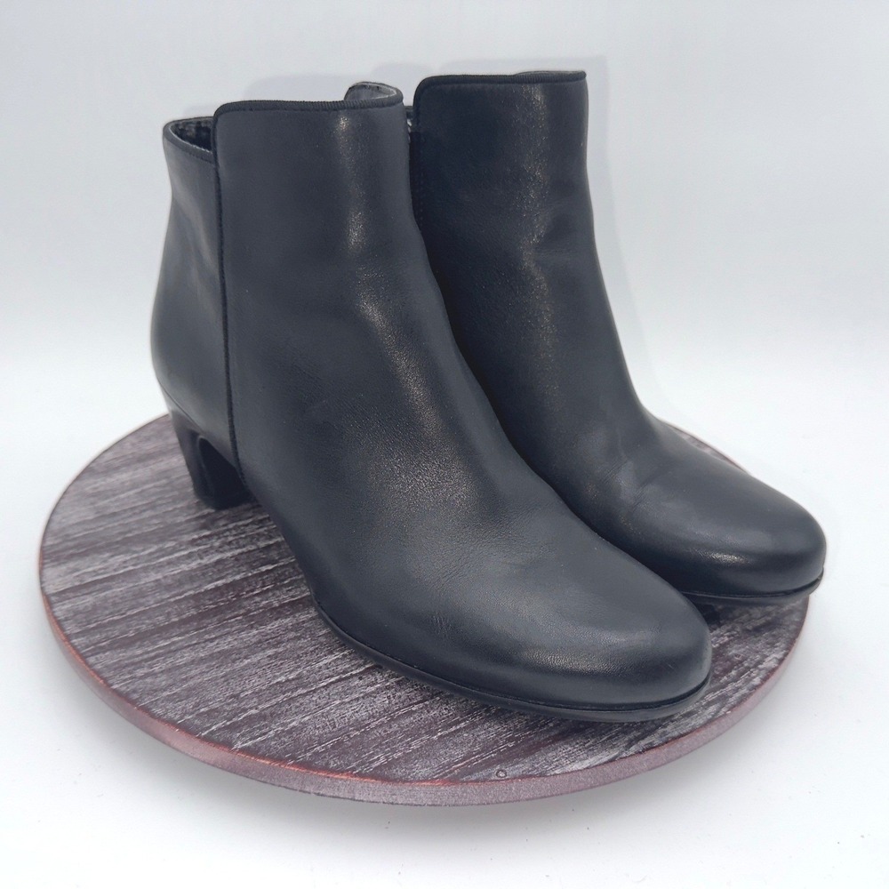 ECCO Boots‎ Womens 39 US 8-8.5 Alliston Leather Block Heel Ankle Shoes Comfort